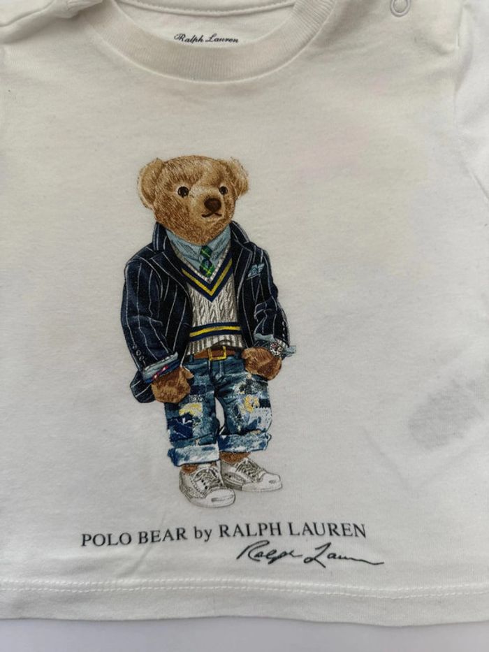 T-shirt Ralph Lauren Bear 3 mois,62 cm parfait état - photo numéro 2