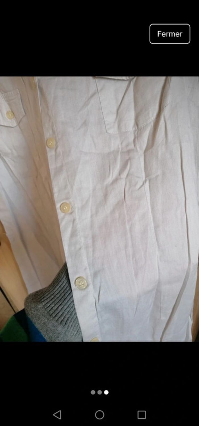 Chemise robe blanche manche 2/4 - photo numéro 3