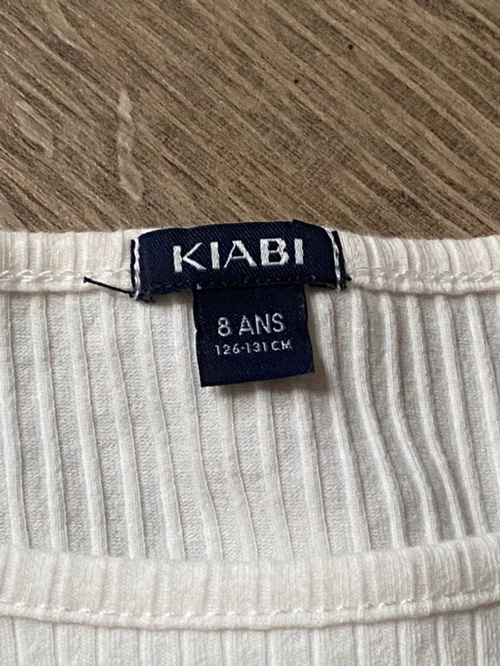 petite robe d’été verte à fleurs avec T-shirt blanc cousu - photo numéro 4