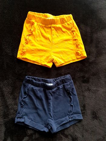 Lot de 2 shorts jaune moutarde et bleu marine