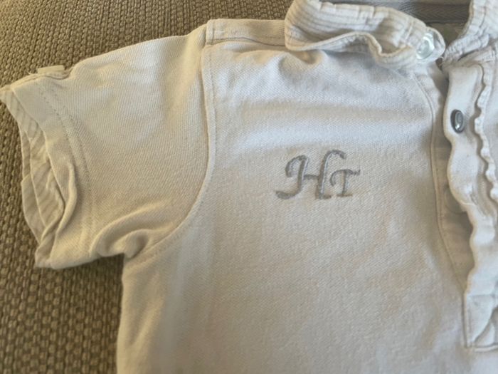 T-shirt polo blanc garçon orchestra 12 mois