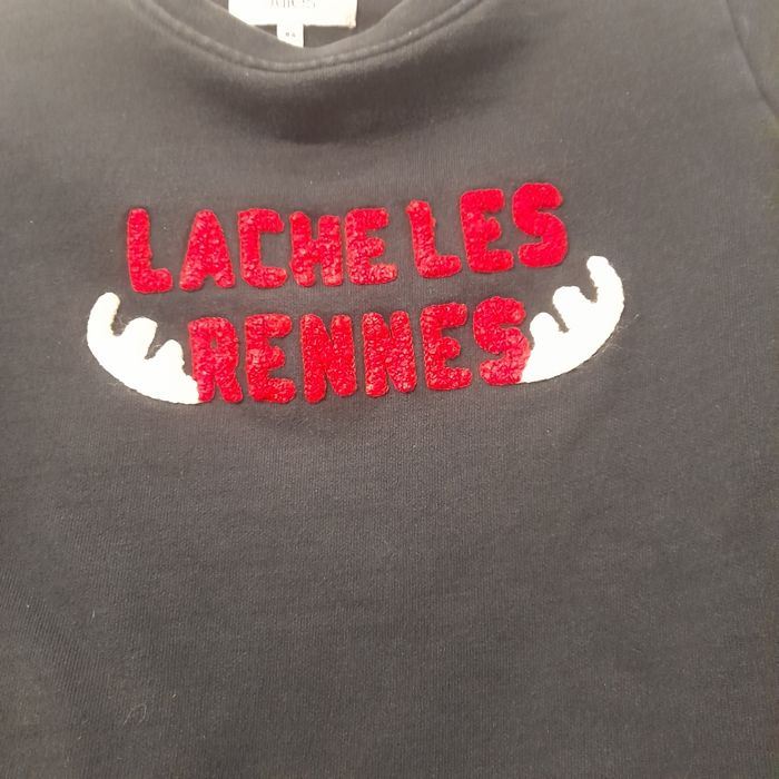 Pull Jules 8 ans  " lache les Rennes " - photo numéro 3