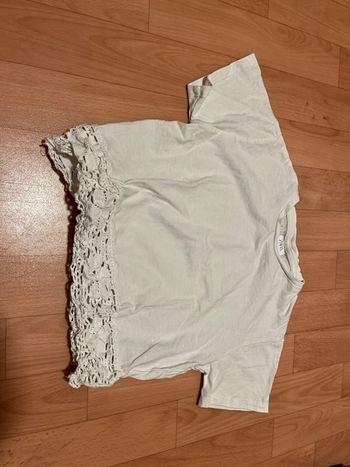 tee shirt blanc dentelle broderie zara