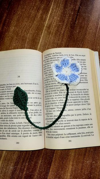 🟣 Marque Page Fleur bleu 🟣