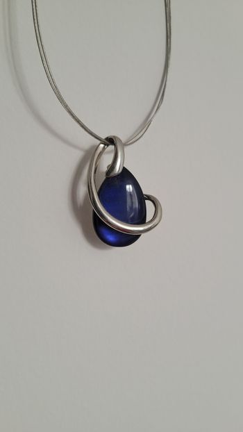 Collier bleu/argenté
