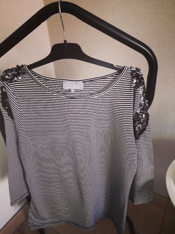 Tee shirt manche 3/4 strass