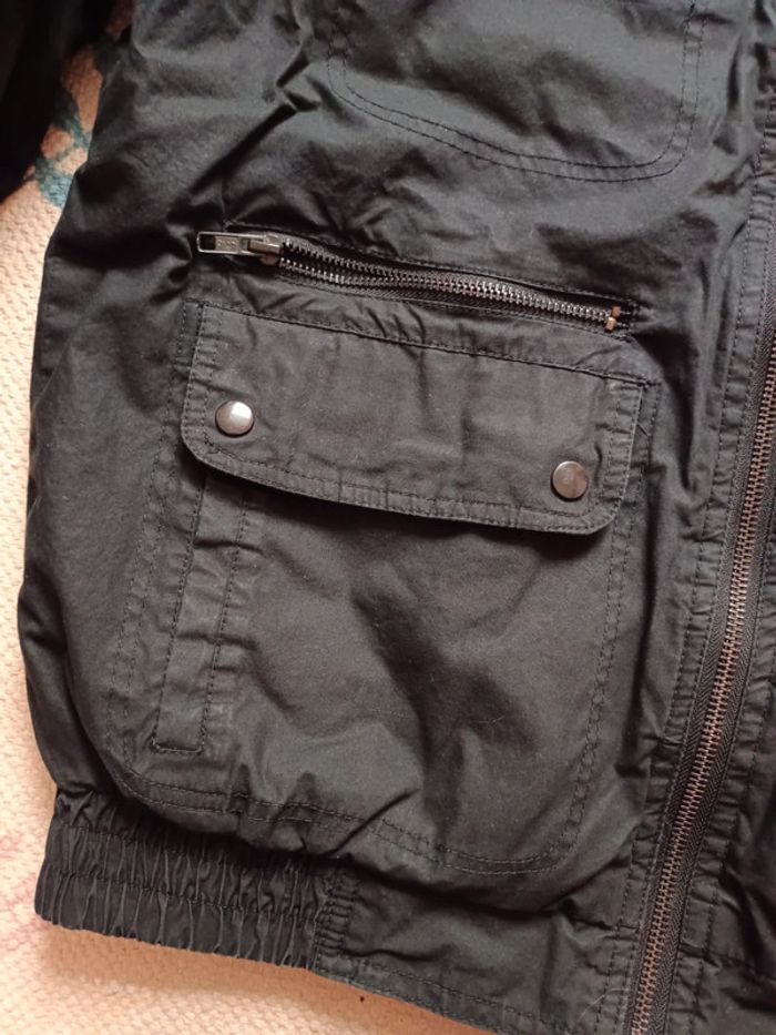 Veste noir homme S h&m multipoches capuche - photo numéro 3
