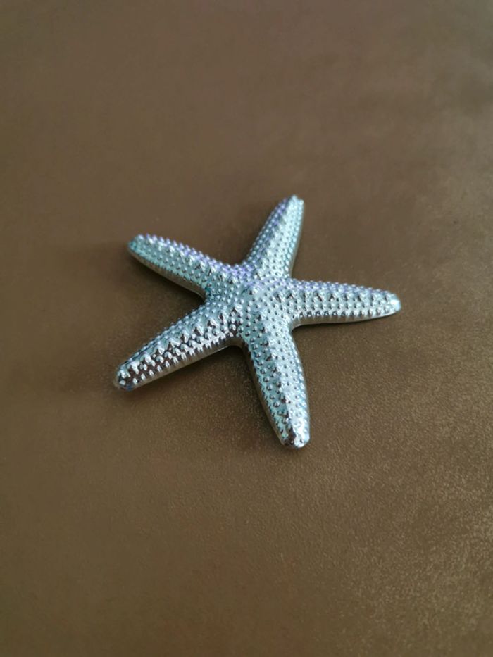 Broche étoile de mer argenté