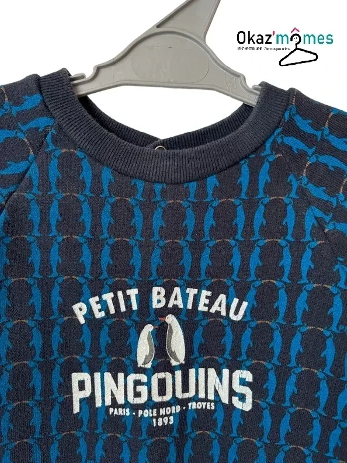 Combinaison longue marine (pingouins) - Petit Bateau 6 mois (67cm) - photo numéro 2