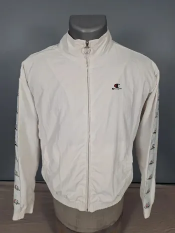 veste coupe vent champion blanche / homme taille M / brodé (470)