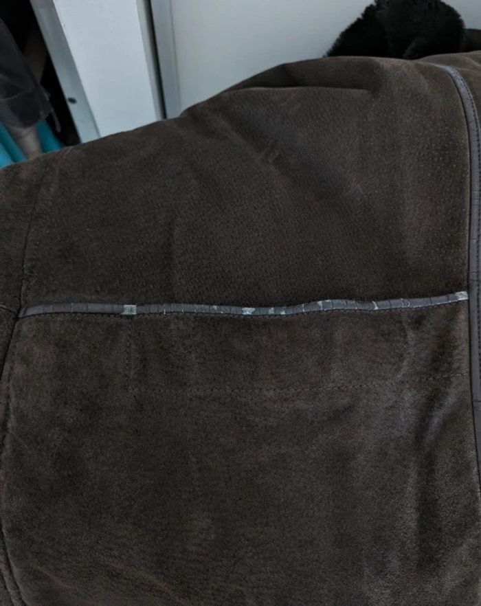 Manteau d'hiver en cuir lainé et fausse fourrure - taille 44 - photo numéro 6