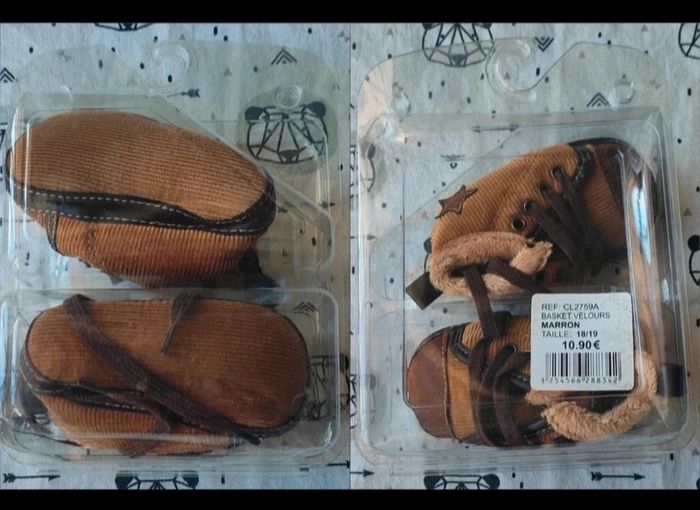 Basket en velours taille 3/6 mois