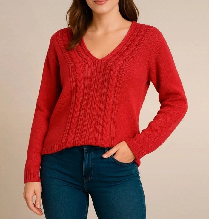 Pull rouge Mat de Misaine taille M - photo numéro 5
