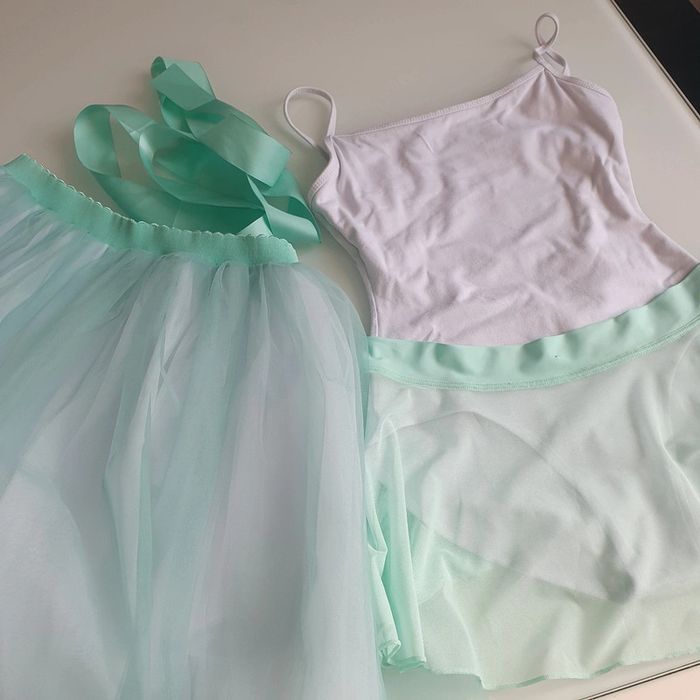Justaucorps brassière+ tutu long vert d'eau - photo numéro 12