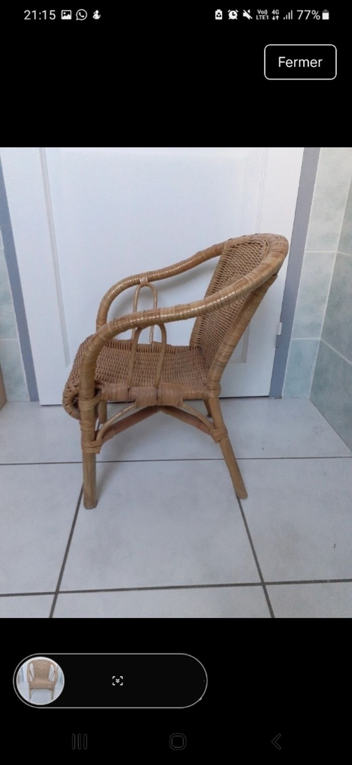 fauteuil Crapaud Enfant Rotin - photo numéro 7