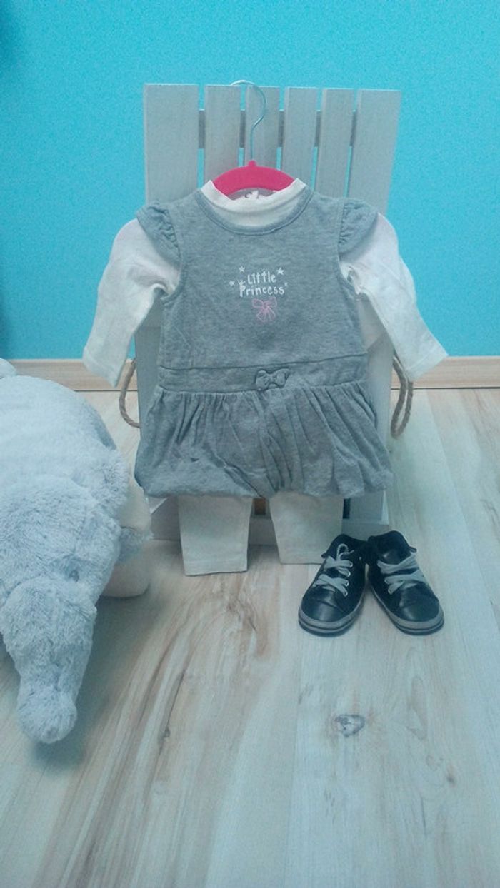 Ensemble robe grise 'little princess'