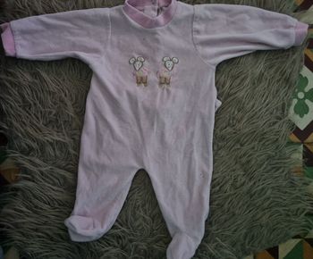 Grenouillère rose avec souris 6mois