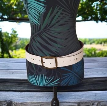 Ceinture blanche Esprit 80 cm cuir buffle