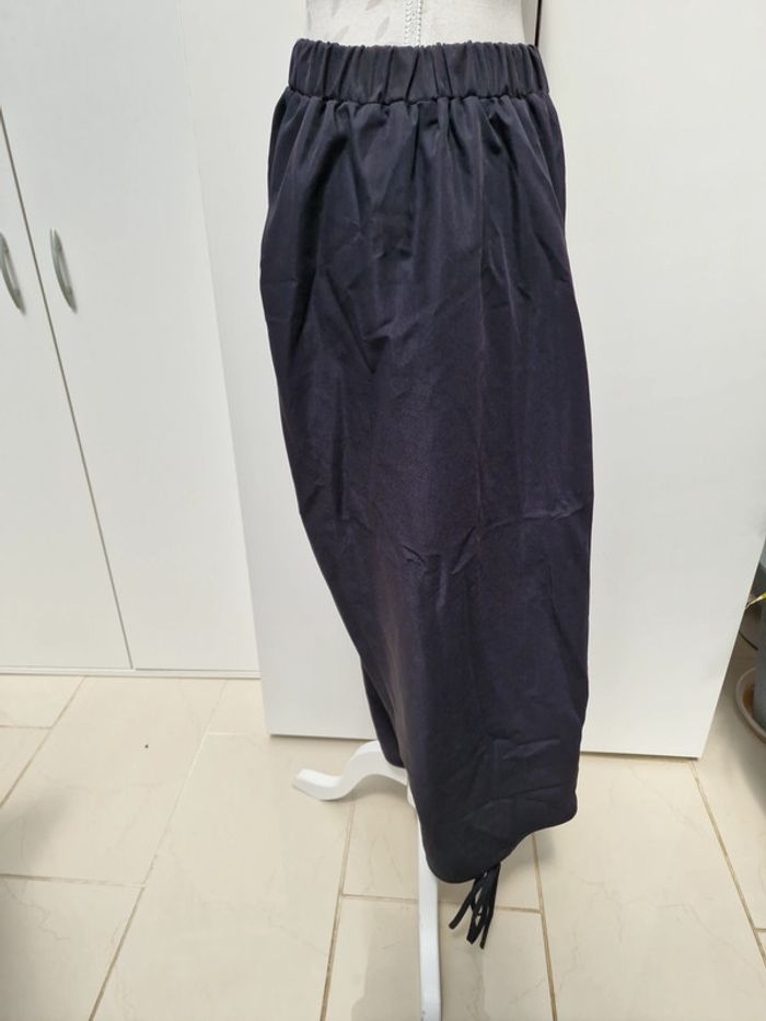 Pantalon Sarouel Jambes Ultras Larges Taille Elastique Noir - photo numéro 9
