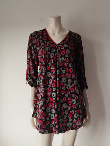 Tunique col V manches ajustables taille L