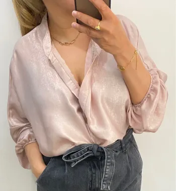 Blouse rose ample scintillante Taille Unique