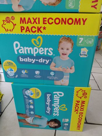3 paquets pampers maxipack taille 7 et 8