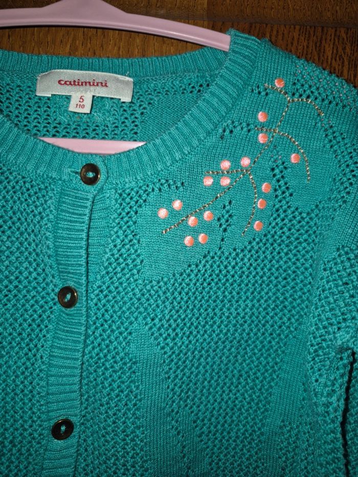 Gilet Catimini vert 5 ans - photo numéro 4