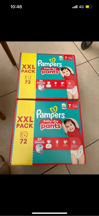 2 cartons couches t7 pants pampers