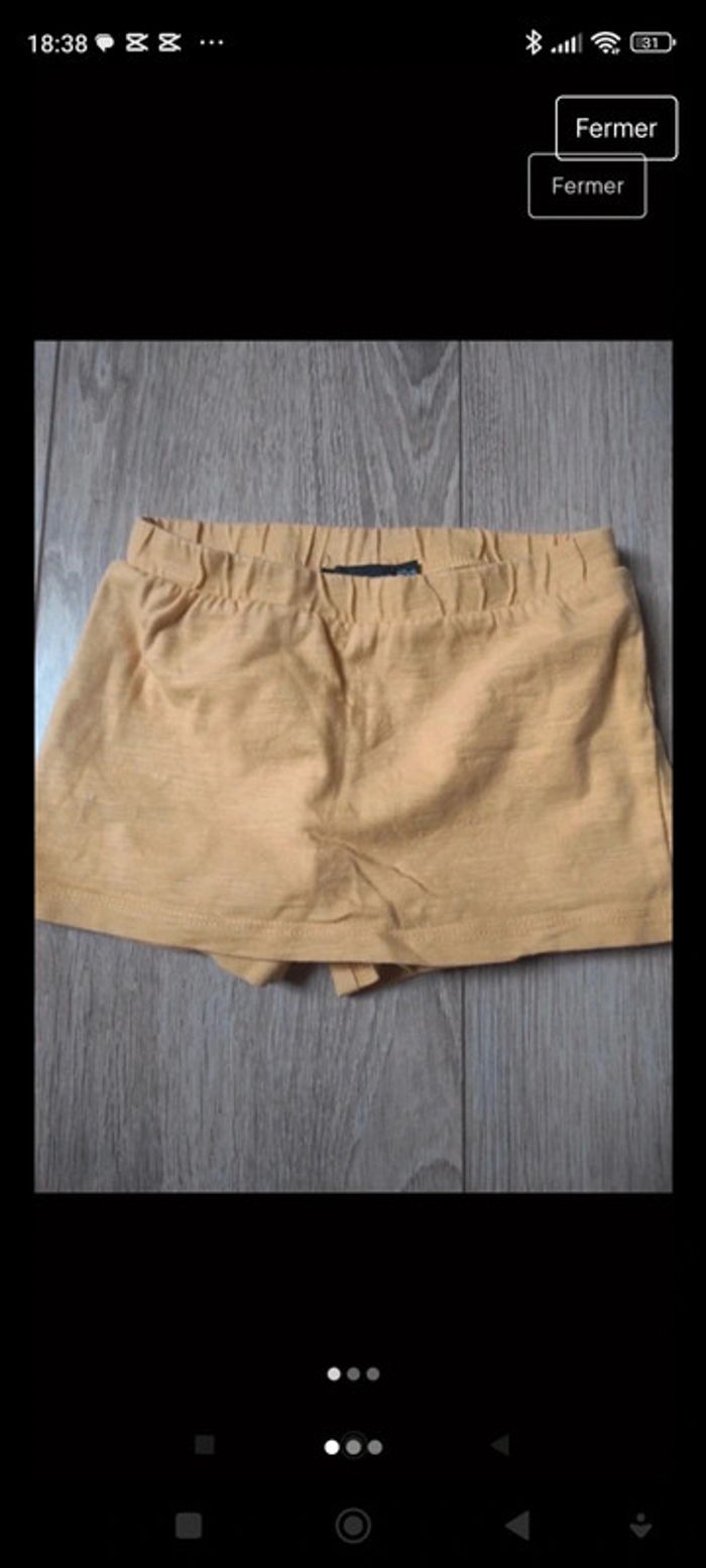 Jupe short 2 ans moutarde