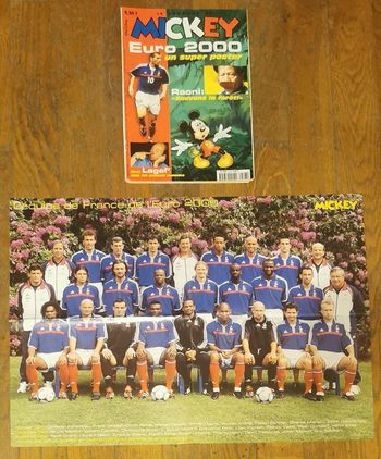 Ancien journal de mickey avec poster euro 2000- Zidane N°2503 vintage