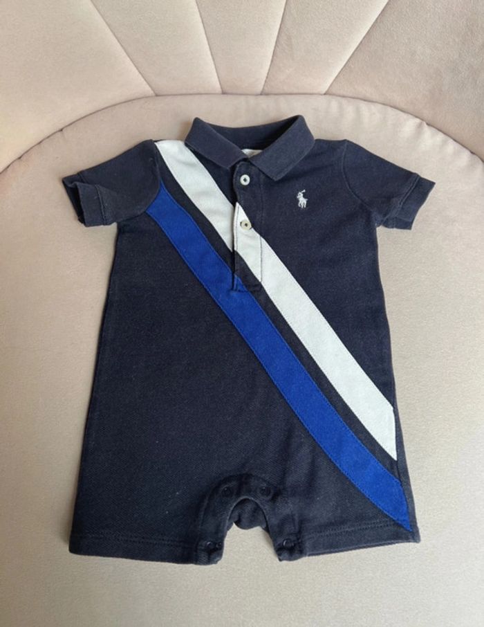 Combishort polo piqué de coton manches courtes 3 mois - Ralph Lauren - photo numéro 3