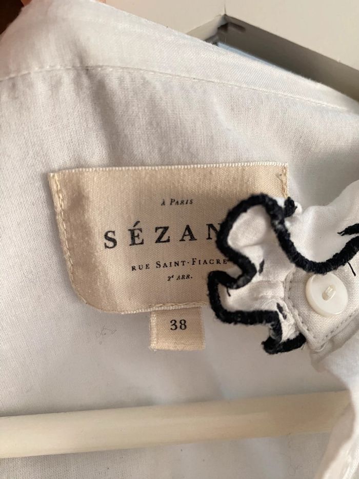 Chemisier Sezane blanc noir - photo numéro 3