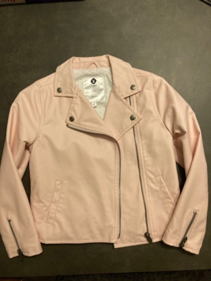 Blouson simili cuir rose 5 ans