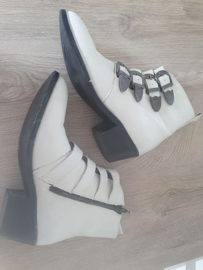 bottines blanches T39 cuir - photo numéro 3