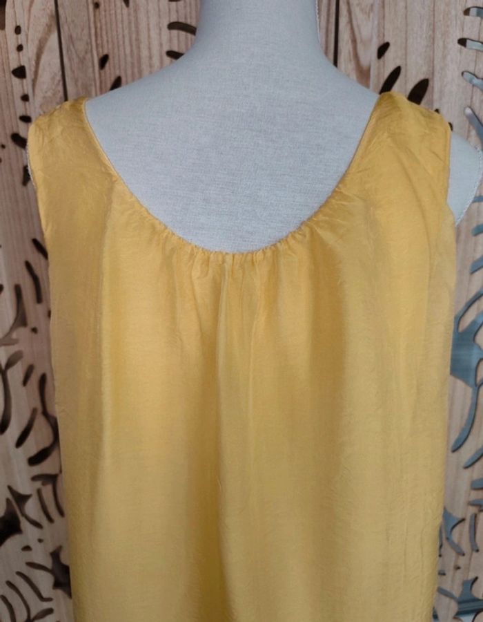 Blouse en soie jaune sans manches Esvivid - photo numéro 4