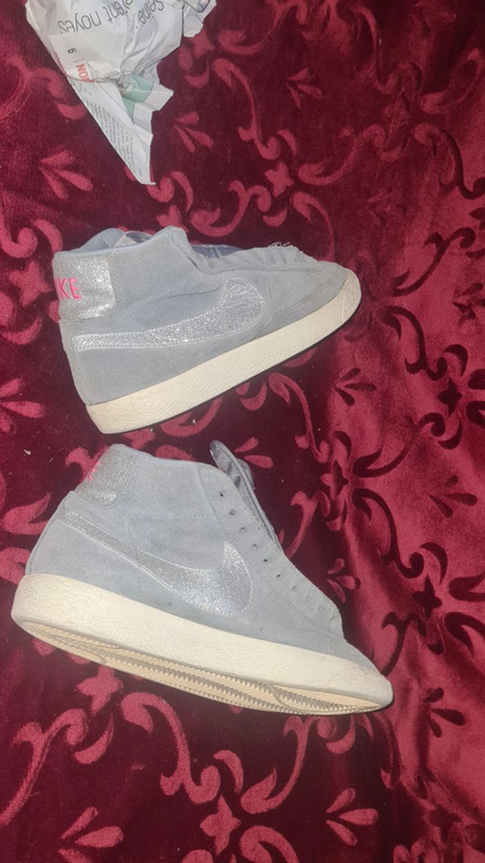 Basket montante fille grise paillette T 39 Nike Blazer Femme Édition Limitée - photo numéro 8