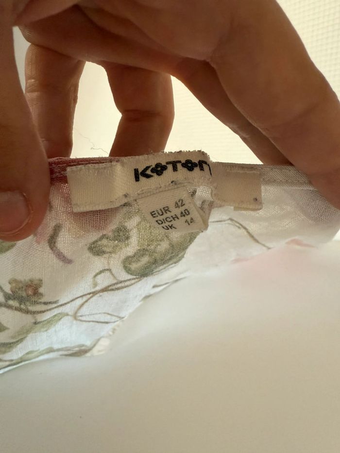 Débardeur beige à fleur en bon état koton taille 42 - photo numéro 5