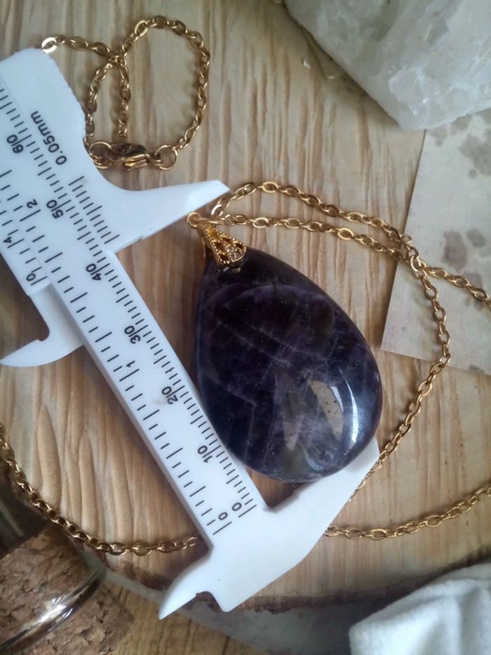 collier avec pierre d'améthyste 💜. - photo numéro 7