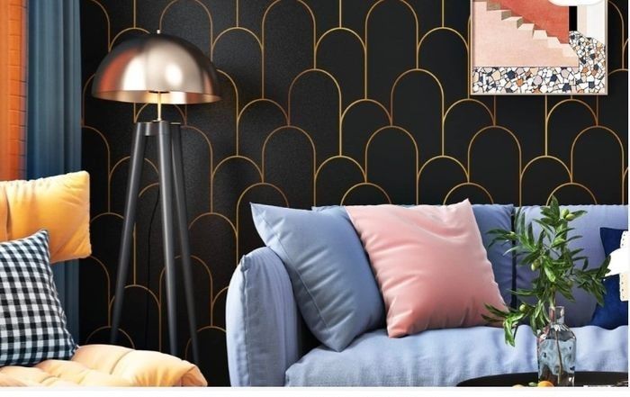 Lot 5 rouleau papier peint autocollant décoration mur meuble chambre salle de bain noir - photo numéro 3