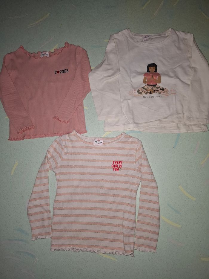 Lot 3 Tee-shirt longue manches fille - photo numéro 2