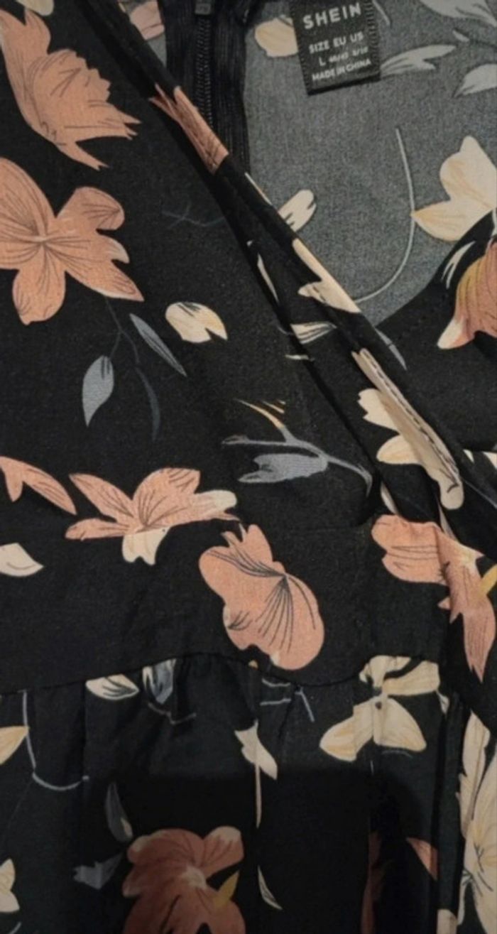 Robe été fines bretelles motifs fleurs - photo numéro 2