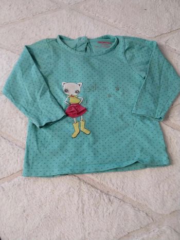 Haut bleu turquoise fille orchestra 23 mois