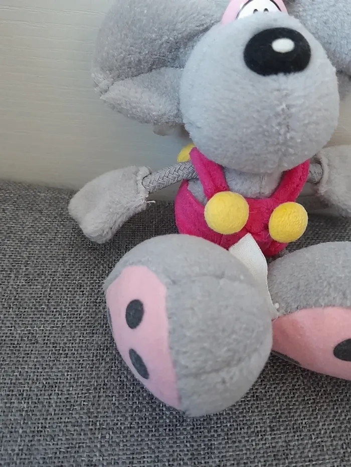 Peluche / doudou Diddl porte clés souris grise - photo numéro 5
