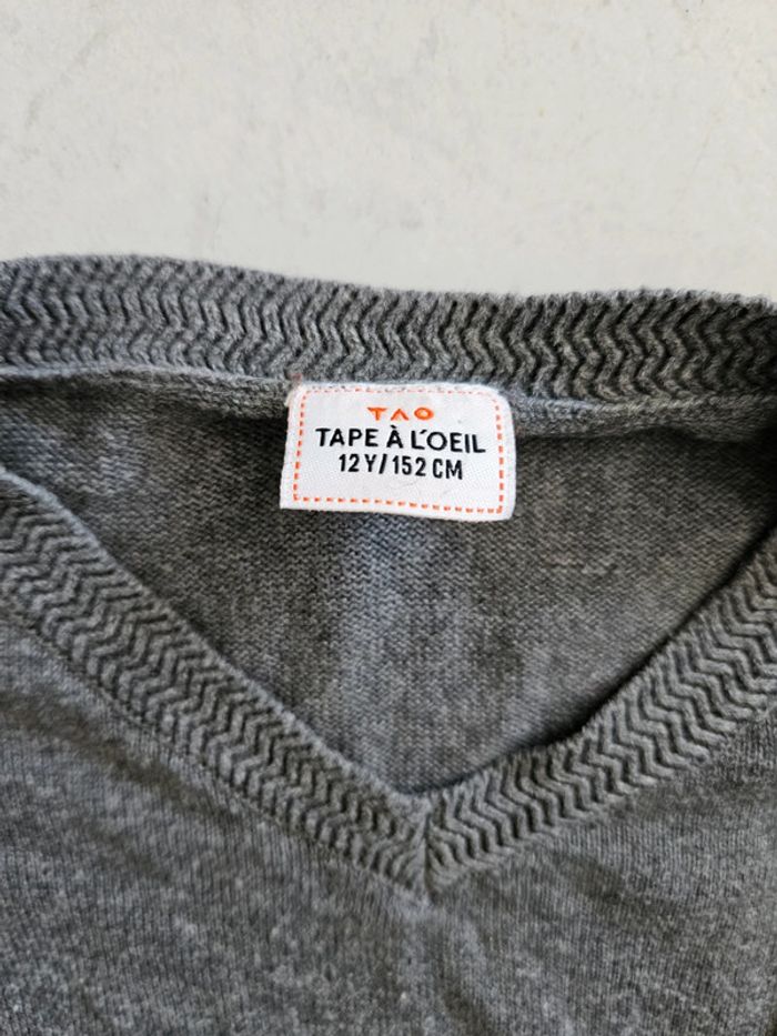 Pull col V garçon Tao 12 ans u28 - photo numéro 4