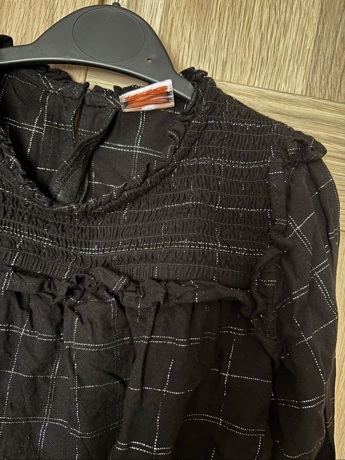 Blouse noire carreaux argentés Tape À L’Oeil t.4ans - photo numéro 2