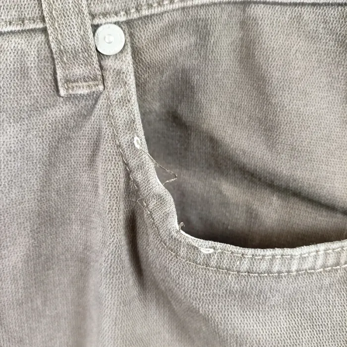 Pantalon droit kaki/ gris en toile Lee Cooper en coton élasthanne T40 taille 52 A1450 - photo numéro 6