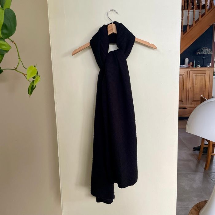 Écharpe noire Bizzbee en grosse maille unisexe Longue et chaude Parfaite automne/hiver V066