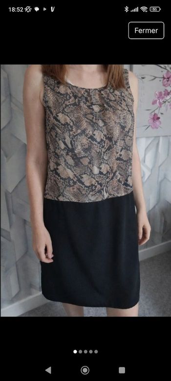 Robe bi-matière imprimé serpent taille 40 