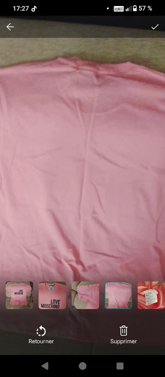 Tee shirt rose moshino taille L - photo numéro 6