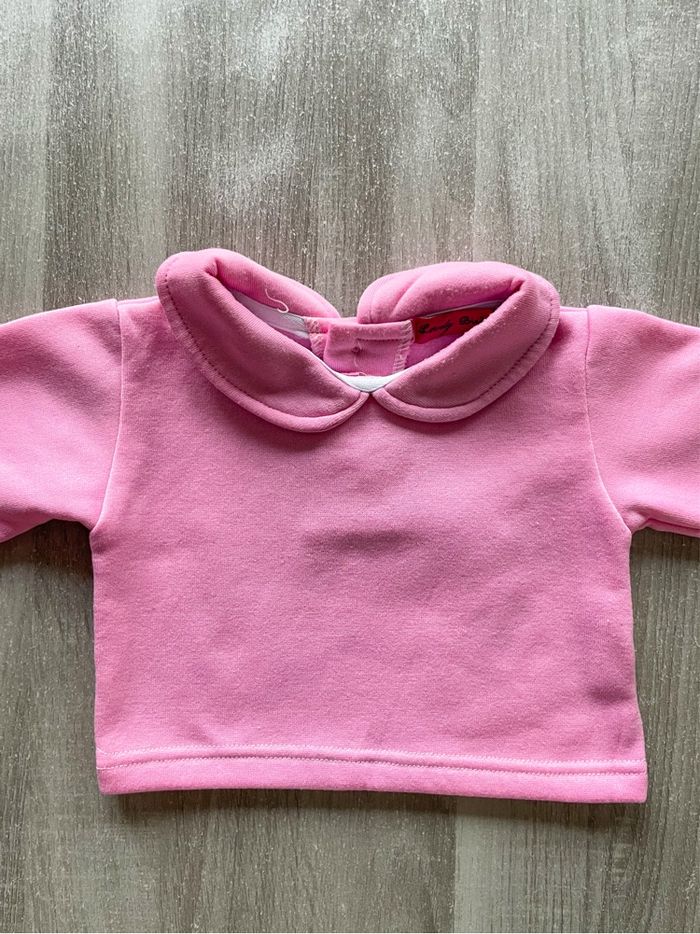 Pull rose à col Claudine bébé fille taille 3-6 mois Lovely Bird - photo numéro 3